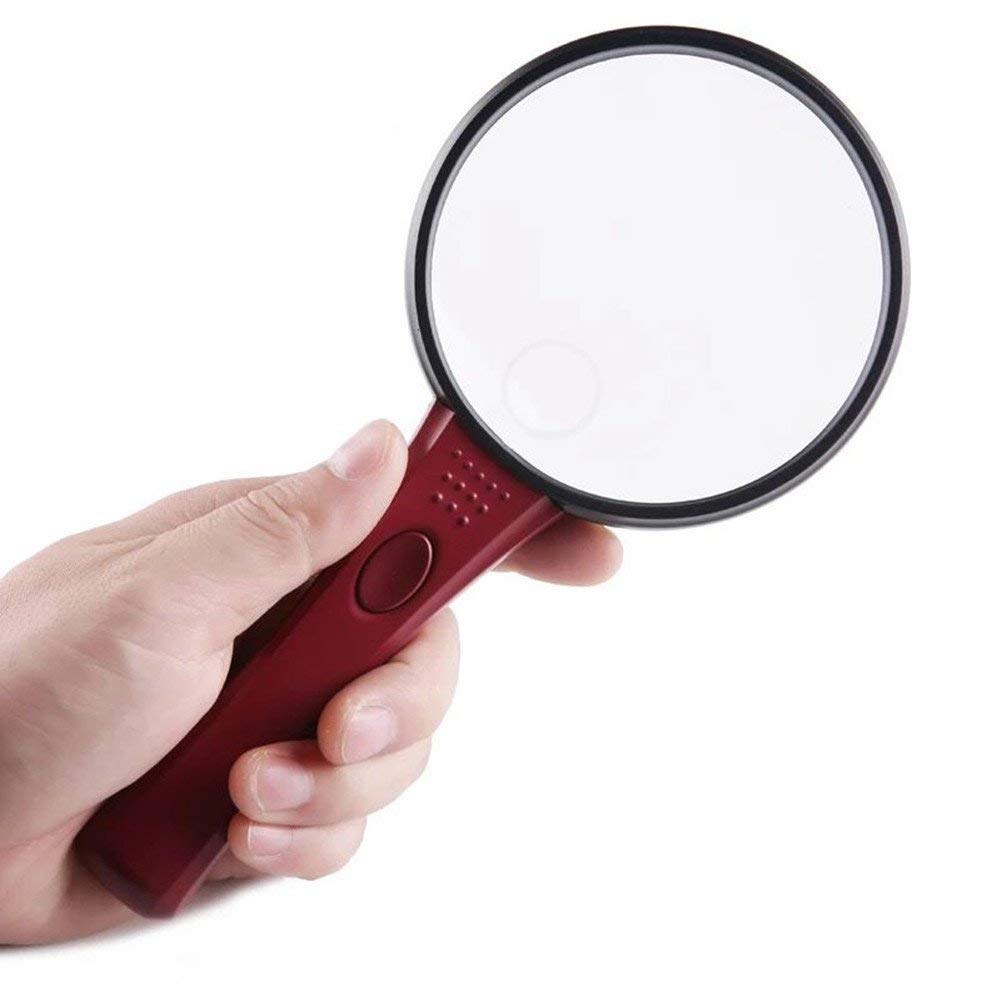 Lupa portátil HD para joyeros, Doble Lente, Aumento de 4X 12X, Personas Mayores, Lupa de Mano con iluminación LED para inspección de Monedas, Sellos, Agujas