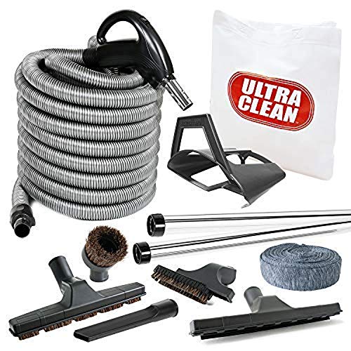 Ultra Clean AM2015001 Deluxe Bare Floor and Carpet Foot Hose and Accessories Central Vacuum Kit, 30 ft