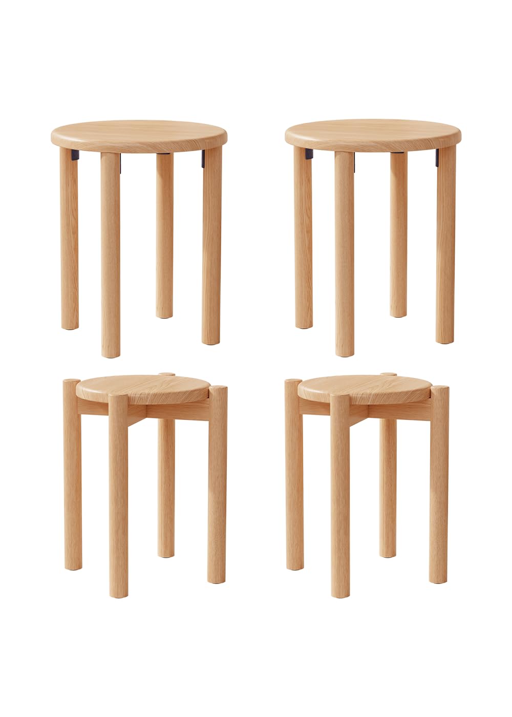 Amazon.co.jp: Mangowood スタッキングチェア 木製 スツール 4脚セット