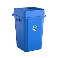 Vista 9 de Bote de basura comercial cuadrado gris de 23 galones