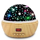 DCAUT Star Projector Night Light for Kids 360 Degree Rotating Projector Lamp with LED Timer, Starry Moon Nightlight for Baby Bedroom Nursery Decor, Gifts for 2-12 Year Old Boys Girls(Wooden)