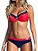 Produktbild UMIPUBO Bikini-Sets Damen Low-Waist Bikini Push-Up Badeanzüge Sexy Beachwear Zwei Stück Sexy Bademode Strand Swimwear Swimsuits (L, Reine rot)