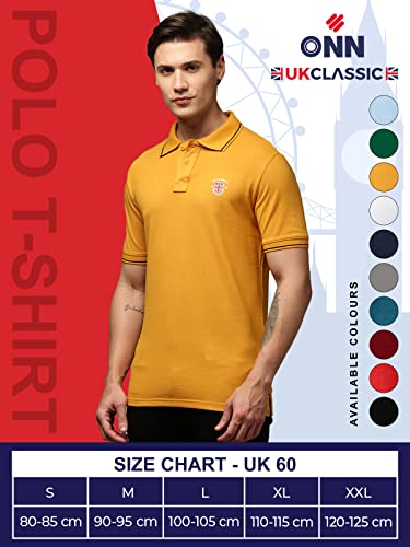 Image of ONN UK Classic Men's Premium Combed Cotton Polo Collar Half Sleeves Solid T-Shirt |