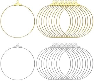 100 PCS Earring Making Kit Earring Hoops for Jewellery Making Bulk Beading Hoops Earring Finding Round Hoops Earring Making Craft Hoops for DIY Jewellery Findings Earring Making Supplies 30mm