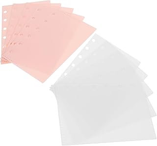 COOPHYA 10 Folhas Bloco De Notas Clipes Para Fichário Blocos De Notas Fichário Preto Fichário Decorativo Bolso Fichário Sacos De Dinheiro Bolsa De Documentos Bolsos Fichário 6 Fichário De