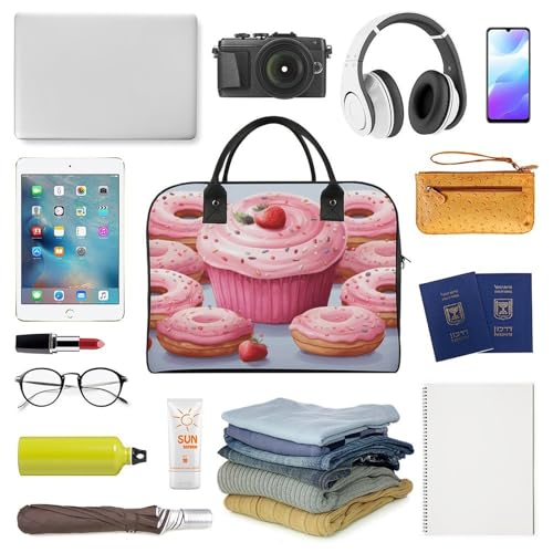 Bolsa rosa para portátil con diseño de dona y cupcake miniatura 5