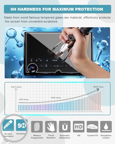 Image of CDEFG 2Pcs Tempered Glass for 2026 Toyota bZ Screen Protector, for 2026 Toyota bZ bZ4X (XLE /Limited) Accessories 14 inch Touchscreen & 7 inch Dash Driver Display 9H Glass Screen Cover HD Clear