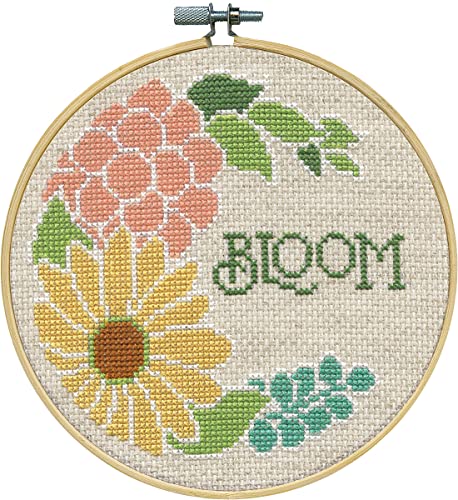 Image of Bloom Counted Cross Stitch Kit with Hoop