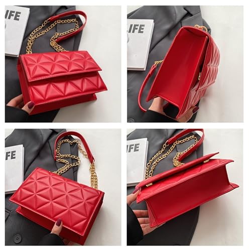 Small Quilted PU Leather Crossbody Bag for Women Quilted Purse Cresent Shoulder Bags Handbags4