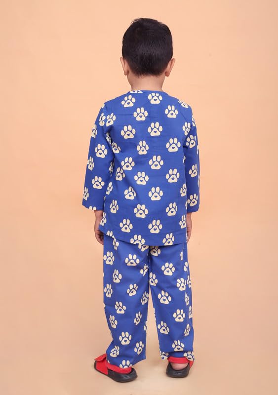 Image of Boys Cotton Night Suit | Jaipur Handblock Print Pajama Set for Kids | Boys Sleepwear | Kids Pajama Set | Baby & Toddler Sleep Suit | Combo Pack of 2