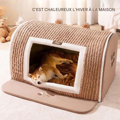 Maison pour chien d'intérieur et chat : nid chaud et douillet pour petits animaux - 3