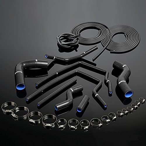 Replacement For Subaru Impreza Gc8 Gf8 Sti Ej20 Wrx Silicone Tube + Vacuum Hose Clamps kit Black