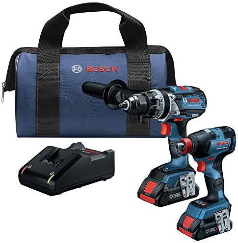 BOSCH GXL18V-224B25 18V 2-Tool Combo Kit with Connected Freak 1/4 In. and 1/2 In. Two-In-One Bit/Socket Impact Driver and Brute Tough 1/2 In. Hammer Drill/Driver
