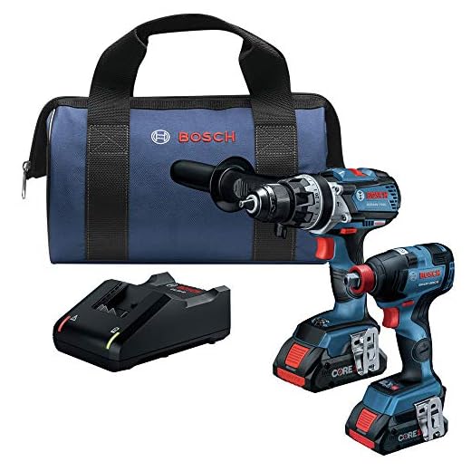 BOSCH GXL18V-224B25 18V 2-Tool Combo Kit with Connected 1/4 In. and 1/2 In. Two-In-One Bit/Socket Impact Driver and Brute Tough 1/2 In. Hammer Drill/Driver
