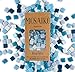 MOSAIKO Blue Mix 300g (10.5oz) - Mosaic Glass Tiles for Crafts - Premium Quality Stained Square Pieces 1cm x 1cm (3/8 inch) - Perfect for Home Decor, DIY Crafts, Pixel Art, Kid Play, Adult Hobbies