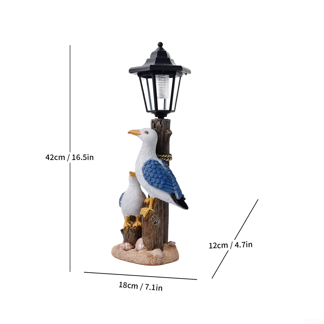 per decorazione per giardino per solare Pellicano Resina 42cm