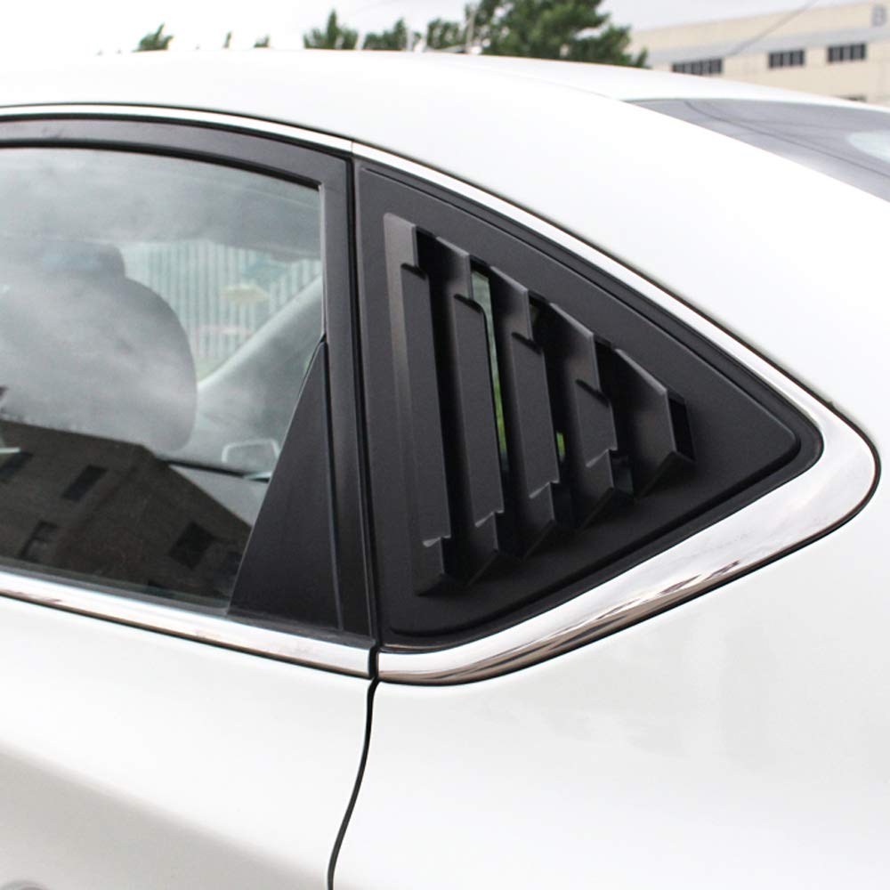 HIGH FLYING for Nissan Sentra (B17) 2013 2014 2015 2016 2017 2018 2019 ABS Back Side Window Scoop Louvers Cover 2pcs (Matte Black)