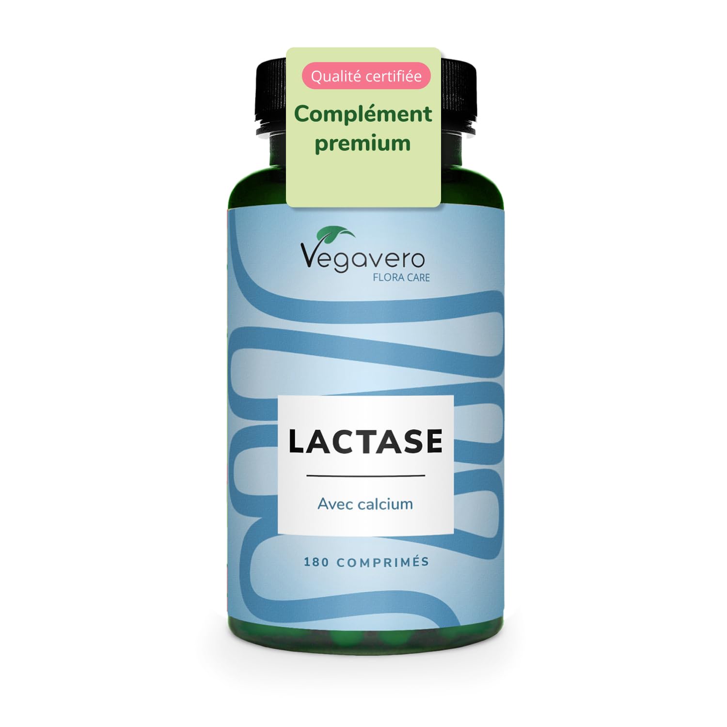 Lactase Pure | Sans Additifs Artificiels | 180 Comprimés | Digestion & Intolerance Lactose | 10000 FCC | Vegavero®