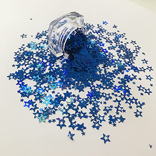 12 Farben Set – Holografische hohle Sternform Pailletten Glitzer Festival Rave Schönheit Make-up Gesicht Körper Nagelkunst Dekoration LB-12C - Image 7
