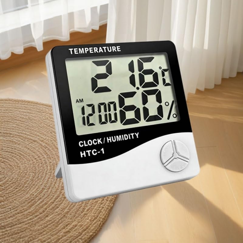 Temperature Humidity Meter with Digital Display As an Indoor Household Alarm Clock