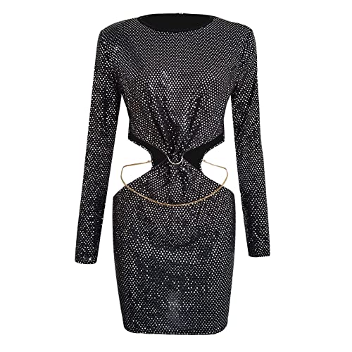 Robe sequin patchwork taille haute anti-silhouette terne - 4