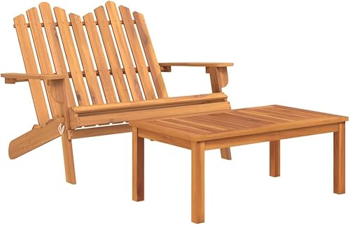 Miniatura 4 de Brown Solid Acacia Wood Foldable Garden Lounge Set 4-Piece Adirondack Patio Furniture with Oil Finish for Outdoor Relaxation