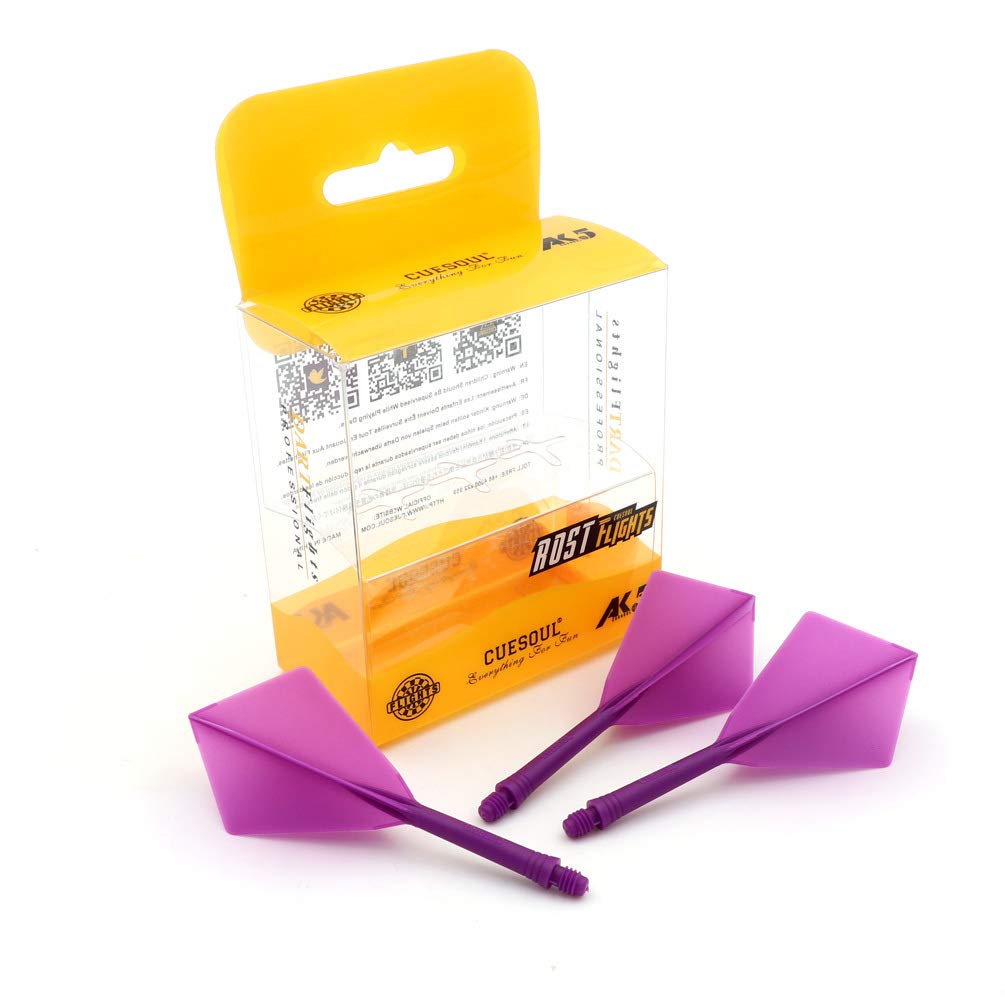 CUESOUL Rost Eje de dardo Integrado y Plumas Medianas, Forma de Diamante, Juego de 3
