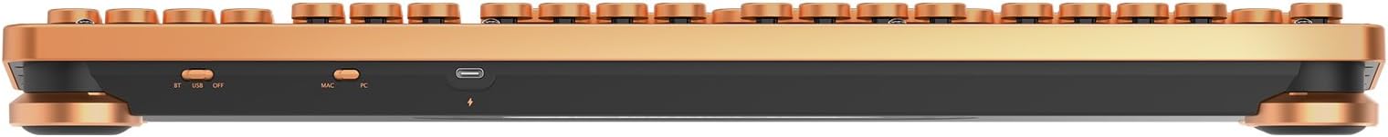 Azio Retro Classic Bluetooth 5.0 (Artisan) - Wireless/USB Wired Vintage Backlit Leather Mechanical Keyboard for PC/Mac (MK-RETRO-L-03B-US)