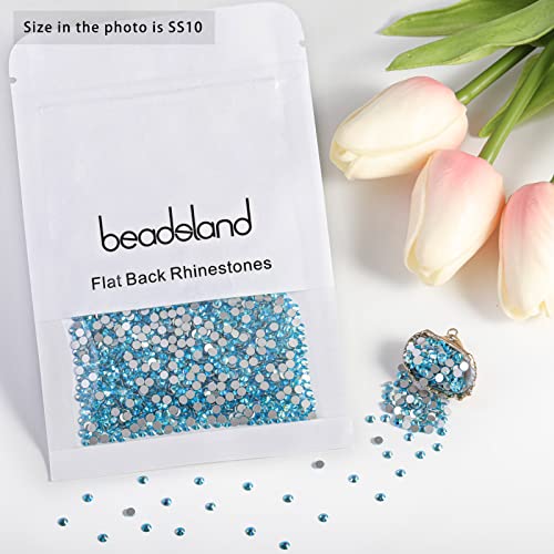 Image of Beadsland Flat Back Crystal Rhinestones,Aquamarine AB, SS10, 1440pcs
