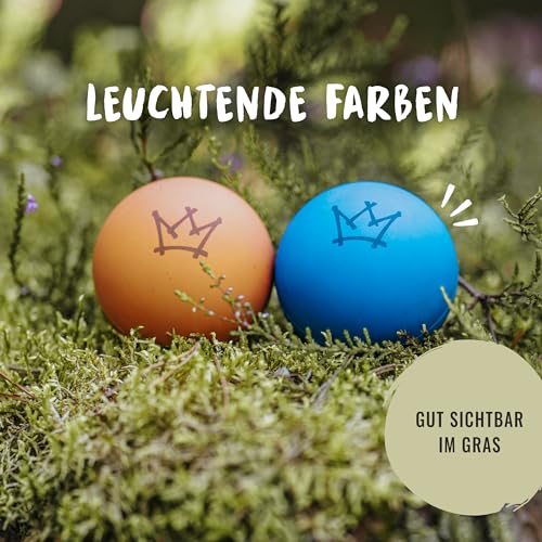 Rudelkönig Hundebälle aus Naturkautschuk - Zwei Bälle mit 6,5cm Ø - Nahezu unzerstörbarer Ball für Hunde