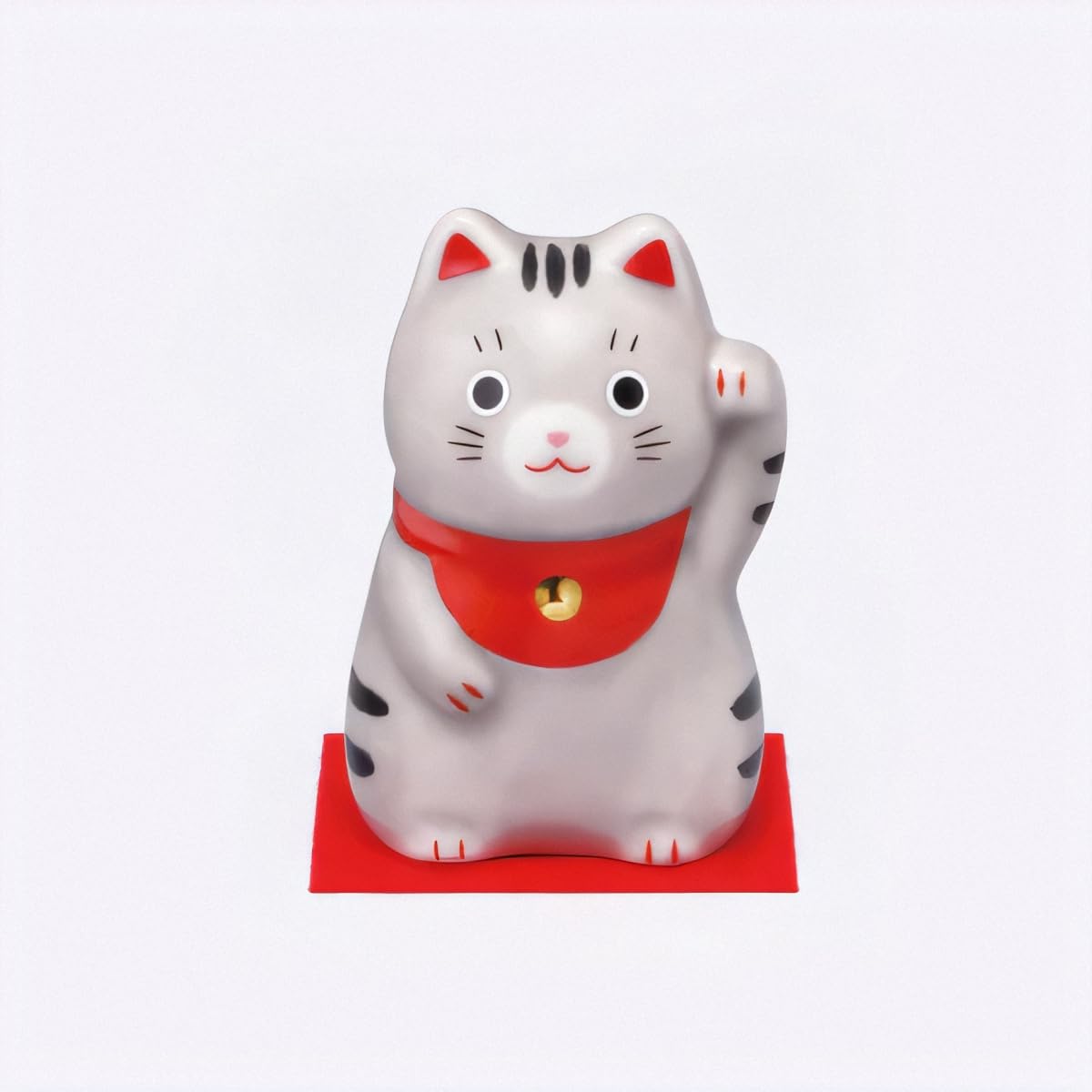 【Amazon.co.jp限定】Yakushi Kiln Lucky Cat (Sabatora, Small) Fuku Oide (with Lucky Charm Sticker) : Home & Kitchen