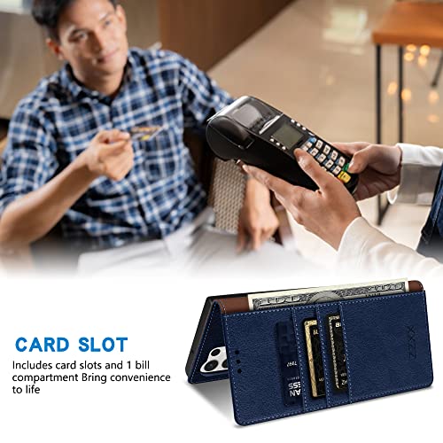 Image of ZZXX for Galaxy S23 Ultra Wallet Case Strong Magnetic 6.8 inch,Blue