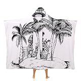 Wearable Blanket, Tropical Wearable Hooded Blanket for Adults, Lush Growth Rainforest, Soft Warm Cozy, 40 x 50inches, Studying Reading Snuggling Napping Office, Black
