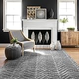 nuLOOM Rosanne Transitional Striped Area Rug, 5x7, Dark Grey