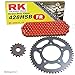 Set catena, adatto per Daelim VL 125 FI Daystar 13-19, catena RK FR 428 HSB 146 aperto, rosso 14/45