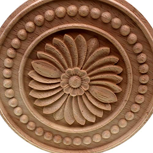 Round Onlay Applique Wooden Wood Carving Decal Furniture Wall Corner Decor For Cabinets Windows Mirrors 20Cm 10Pc #TOP4
