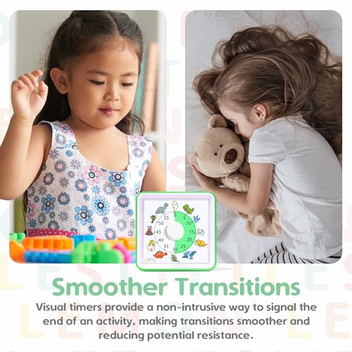 Visual Timer for Kids, Toddler, Autism, ADHD & Preschool Classroom - Animal Silent Countdown Timers - 60 Minute Productivity & Time Management Clock (Dinosaur) - Image 4