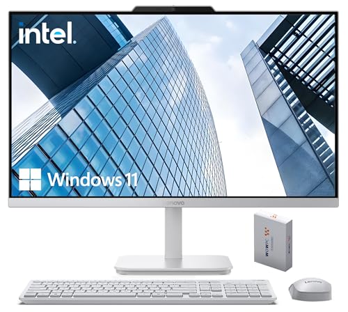 Image of Lenovo 24 inch FHD All-in-One Desktop Computer for Home & Office, Intel Processor, 16GB RAM, 512GB PCIe + 500GB External, HDMI, Bluetooth 5.2, Business AIO, Vent-Hear, Wireless KB & Mouse, Windows 11 Pro