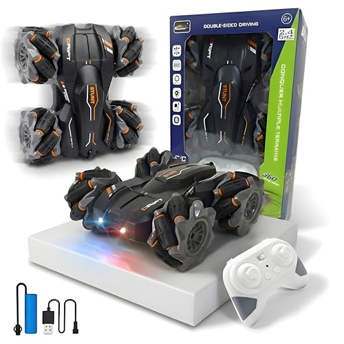 Image of Cable World 4X4 Remote Control Drift StuntCar RC Stunt Car, Remote Control 2.4GHz 4WD Cars Toys for Boys and Girls Age 6-12, 360 Rotating Drift RCCars Ideal Birthday and Christmas Gift