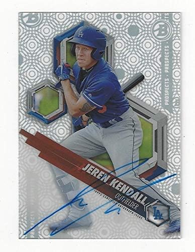 Jeren Kendall Autographed Prospects Collectible Baseball Card - 2018 Bowman High Tek Collectible Baseball Card #PHT-JK (Los Angeles Dodgers) Free Shipping