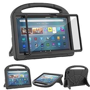 Patamiyari – Funda para niños de 11 pulgadas, no funciona en tabletas TCL Onn de 11 pulgadas, funda protectora ligera a prueba de golpes con protector de pantalla y soporte de asa, color negro