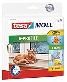 Lieferumfang: 1 x tesamoll E-Profil Gummidichtung - Maße: 10 m x 9 mm x 4 mm - Farbe: Weiß