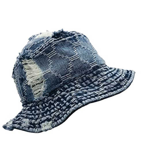 Chapeau de pêcheur jacquard de qualité supérieure texture effet jean vieilli
