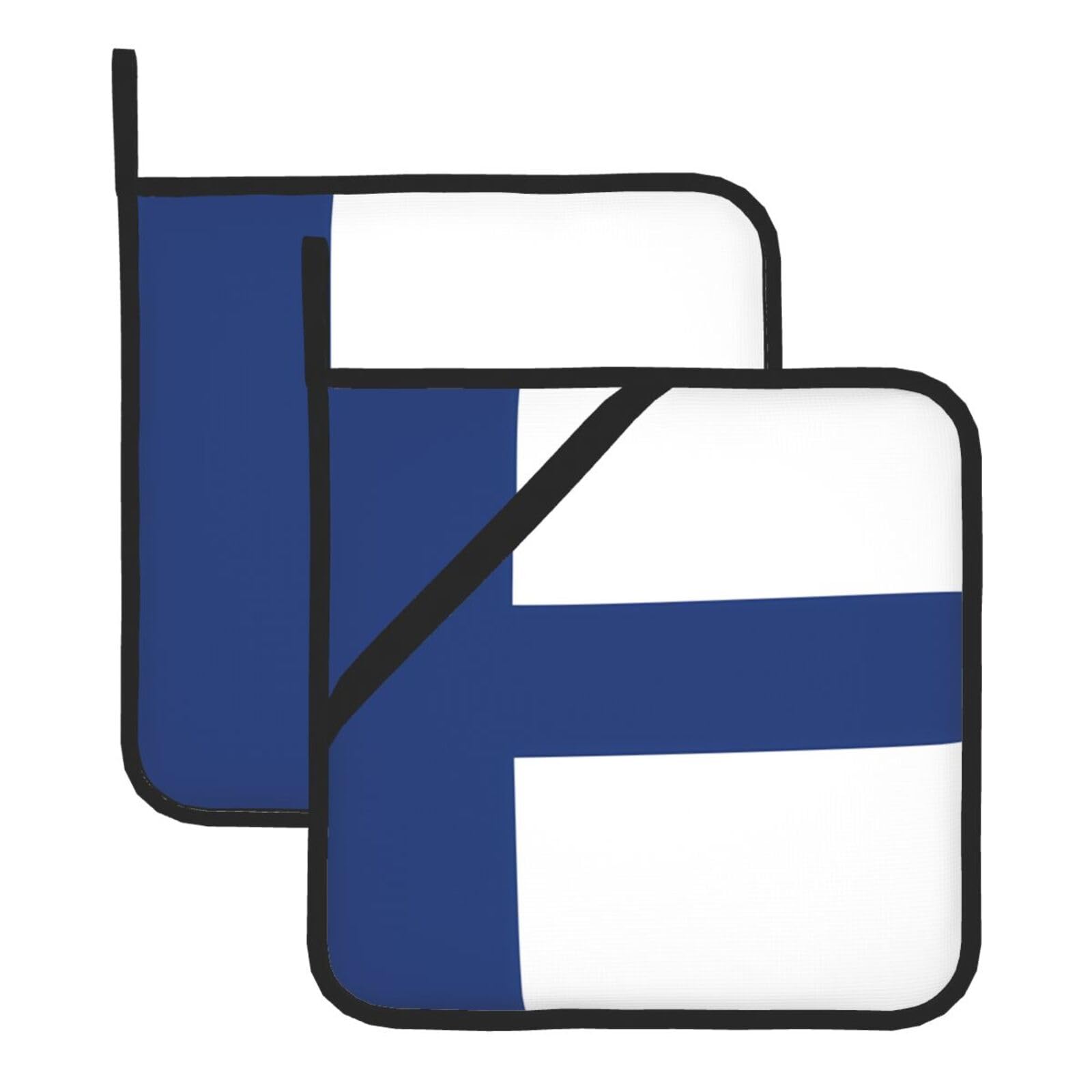 Finnish flag Square Heat Resistant Trivet Set Thick and Durable for Baking Barbecue Cookware Oven