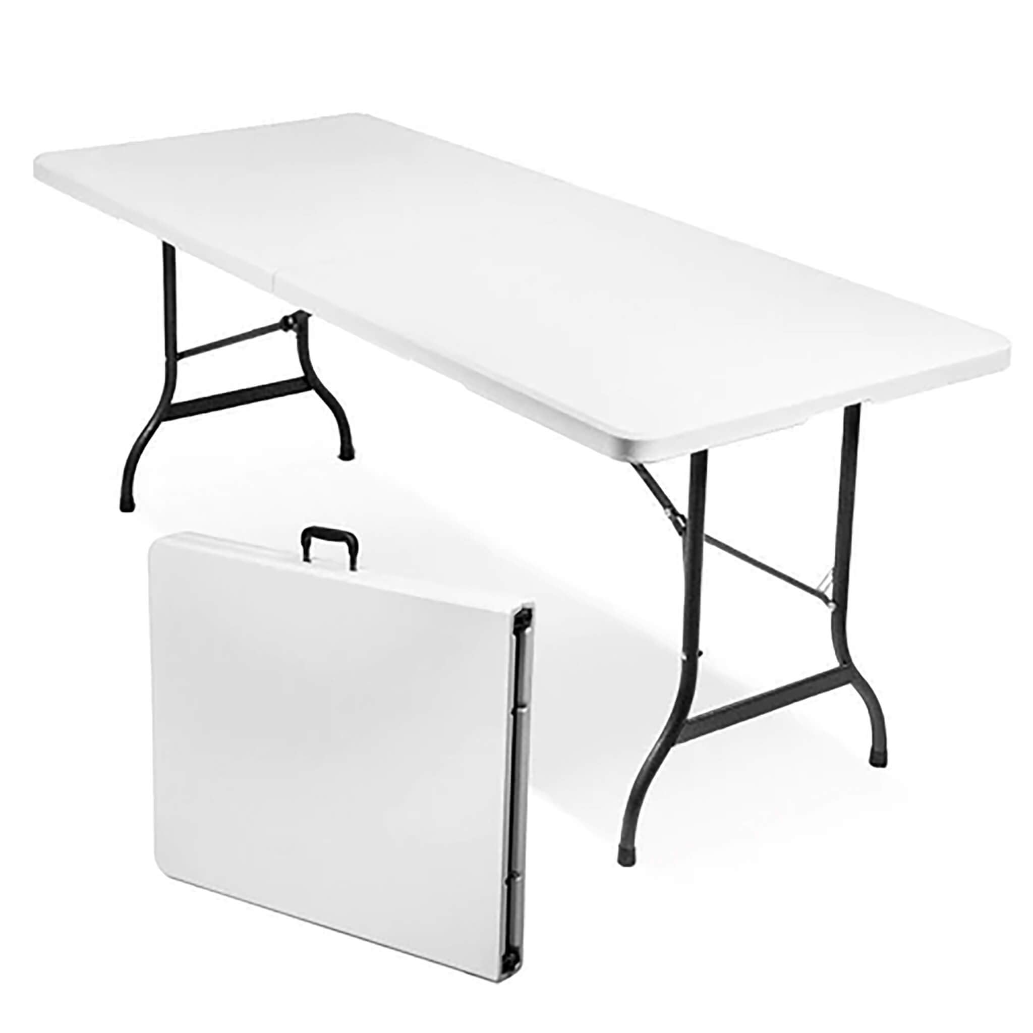 MilaniHome.it - Tavolo Catering Rettangolare in Metallo E ABS Bianco 240x76 con Gambe Pieghevoli in ABS per Ristorante Matrimoniodi coloreBianco