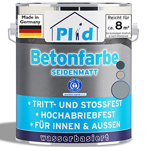 Plid® Betonfarbe Innen & Außen Frostsicher Silbergrau 0,75L - Flüssigkunststoff Bodenbeschichtung - Kellerboden...