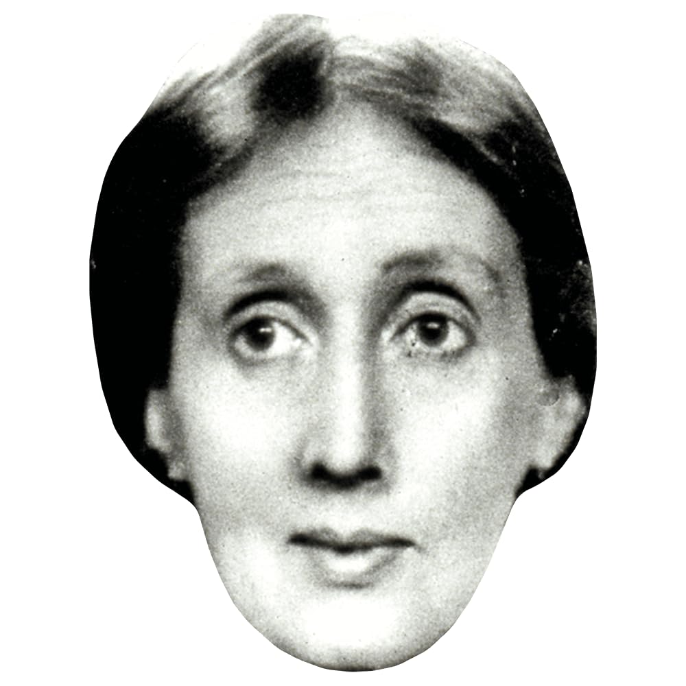 Virginia Woolf (BW) Celebrity Mask, Flat Card Face, Fancy Dress Mask