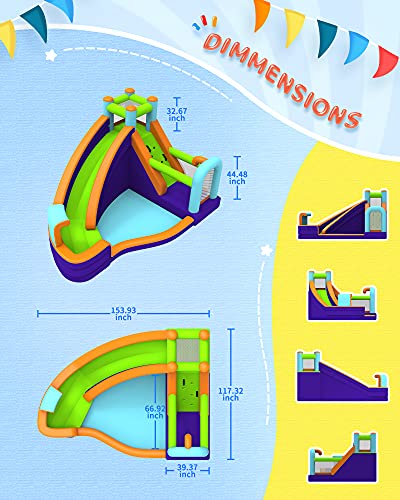 Airmyfun Inflatable Waterslide, Water Bounce House For Wet And Dry, Kids Bouncy House Water Park With Air Blower, Water Spray, Splash Pool, A83021 #TOP4