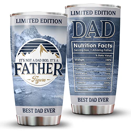 34Hd Gifts For Dad- Dad Bod Light 20Oz Tumbler With Lid- Dad Gifts On Birthday, Christmas, Anniversary It's Not A Dad Bod It's A Father Figure Mug- Nutrition Facts Tumbler #TOP8