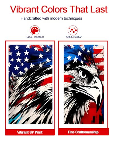 Stained Acrylic Suncatcher Window Hanging : Patriotic Eagle Round Celestial for Home Wall Decor - Gift for Friends and Family — view 3